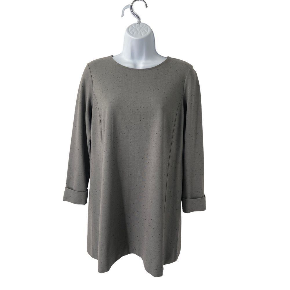 J Jill Gray Long  Sleeves Speckled‎ Ponte Tunic Sweater XS